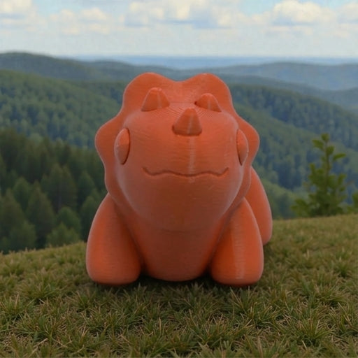 Baby Triceratops Silk Red Copper - Front