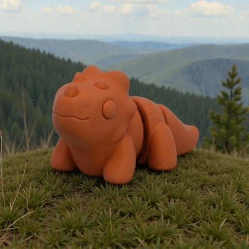 Baby Triceratops Silk Red Copper - Side