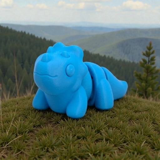 Baby Triceratops Silk Sapphire Forest - Side