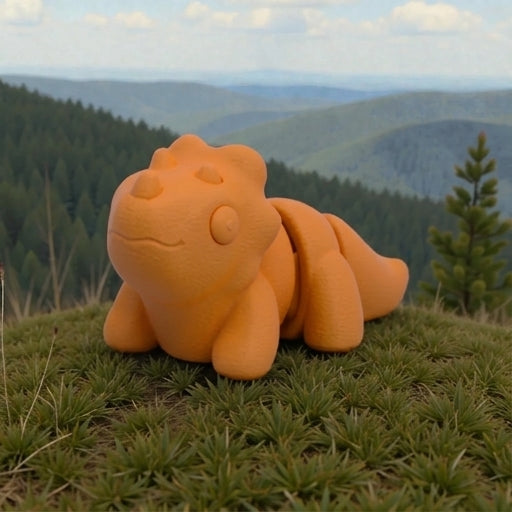 Baby Triceratops Silk Tropical Sunset - Side