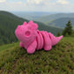 Baby Triceratops Skeleton Silk Pink Yellow - Side