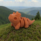 Baby Triceratops Skeleton Silk Red Copper - Side
