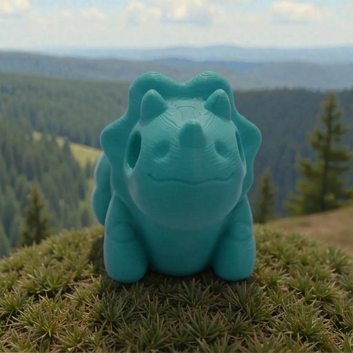 Baby Triceratops Skeleton Silk Sapphire Forest - Front