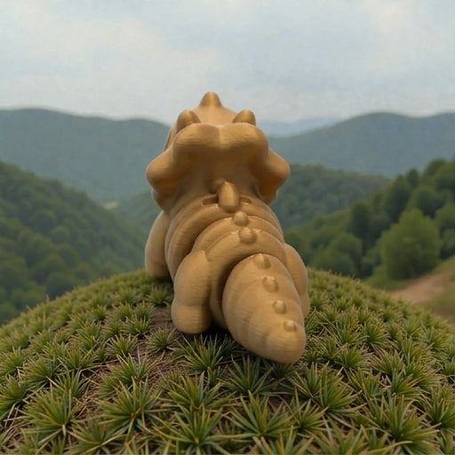 Baby Triceratops Skeleton Wood - Back