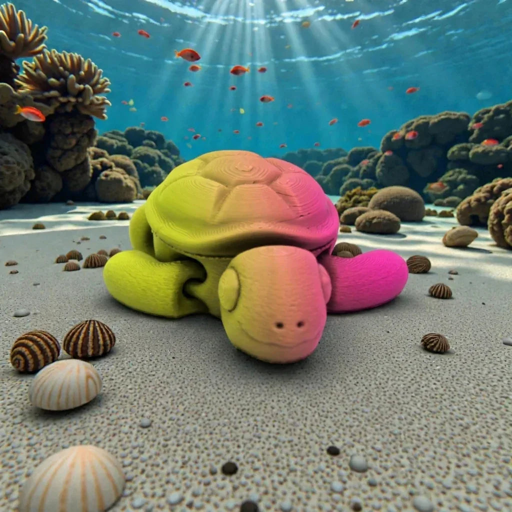 Baby Turtle Silk Pink Yellow - Front