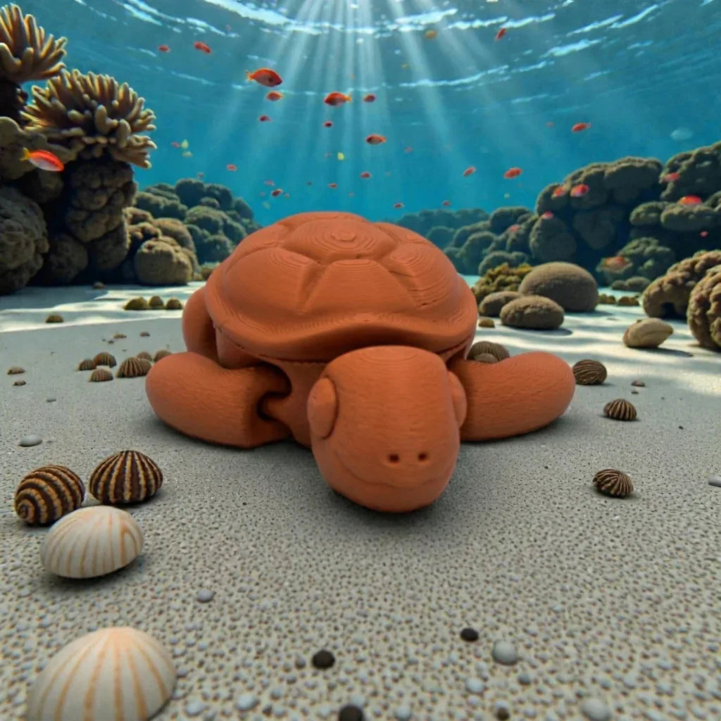 Baby Turtle Silk Red Copper - Front