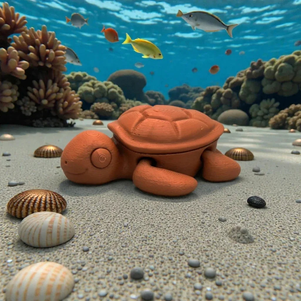 Baby Turtle Silk Red Copper - Side