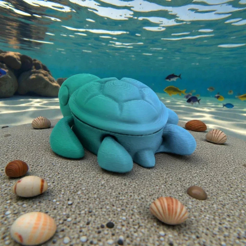 Baby Turtle Silk Sapphire Forest - Back