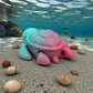 Baby Turtle Silk Teal Orange Red - Back