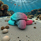 Baby Turtle Silk Teal Orange Red - Front
