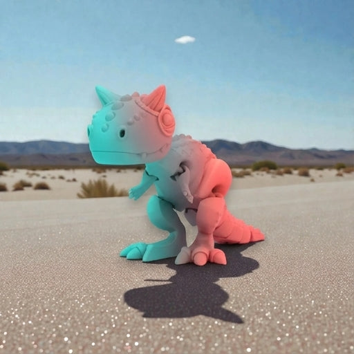 Carnotaurus Silk Teal Orange Red - Front