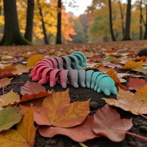 Centipede Silk Teal Orange Red - Back