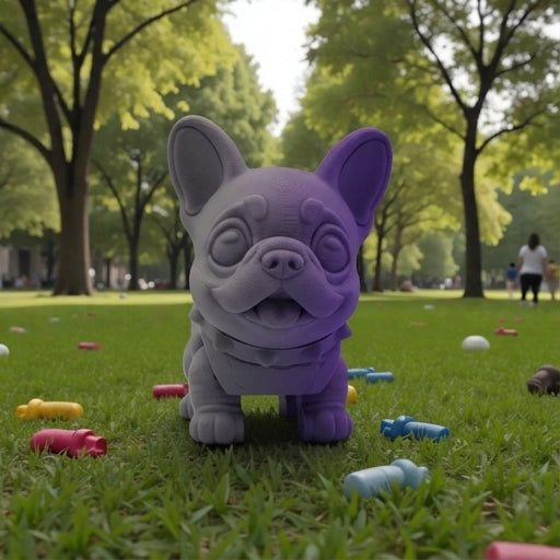 Chibi Frenchie Silk Midnight Purple - Front