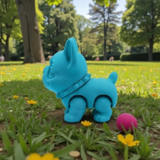 Chibi Frenchie Silk Sapphire Forest - Side