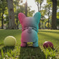Chibi Frenchie Silk Teal Orange Red - Back