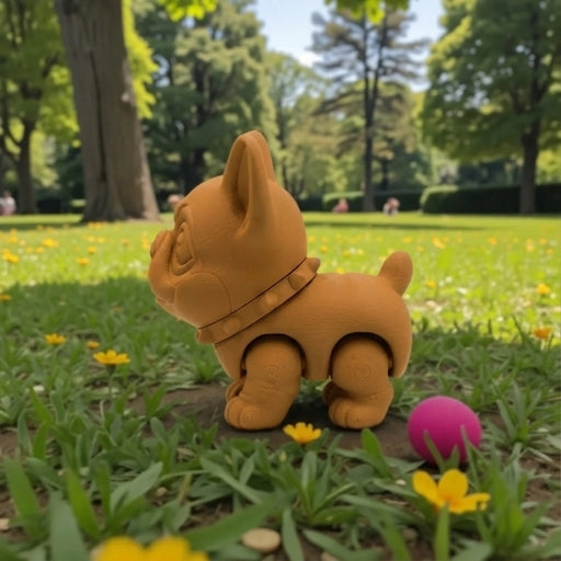 Chibi Frenchie Silk Tropical Sunset - Side