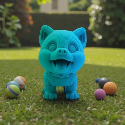 Chibi Husky Silk Sapphire Forest - Front