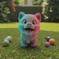Chibi Husky Silk Teal Orange Red - Front
