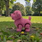 Chibi Rottweiler Silk Pink Yellow - Side
