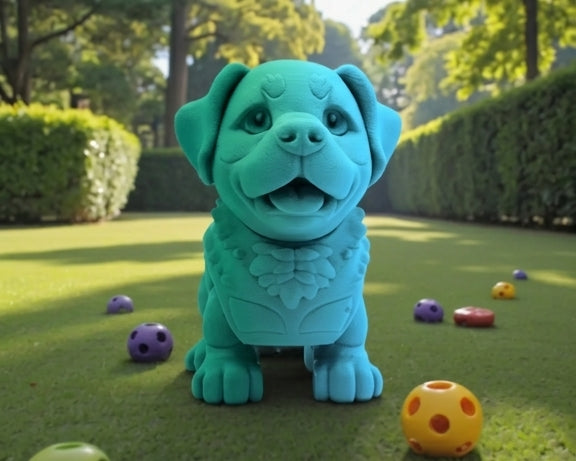 Chibi Rottweiler Silk Sapphire Forest - Front