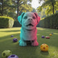 Chibi Rottweiler Silk Teal Orange Red - Front