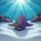 Cute Dolphin Silk Midnight Purple - Front