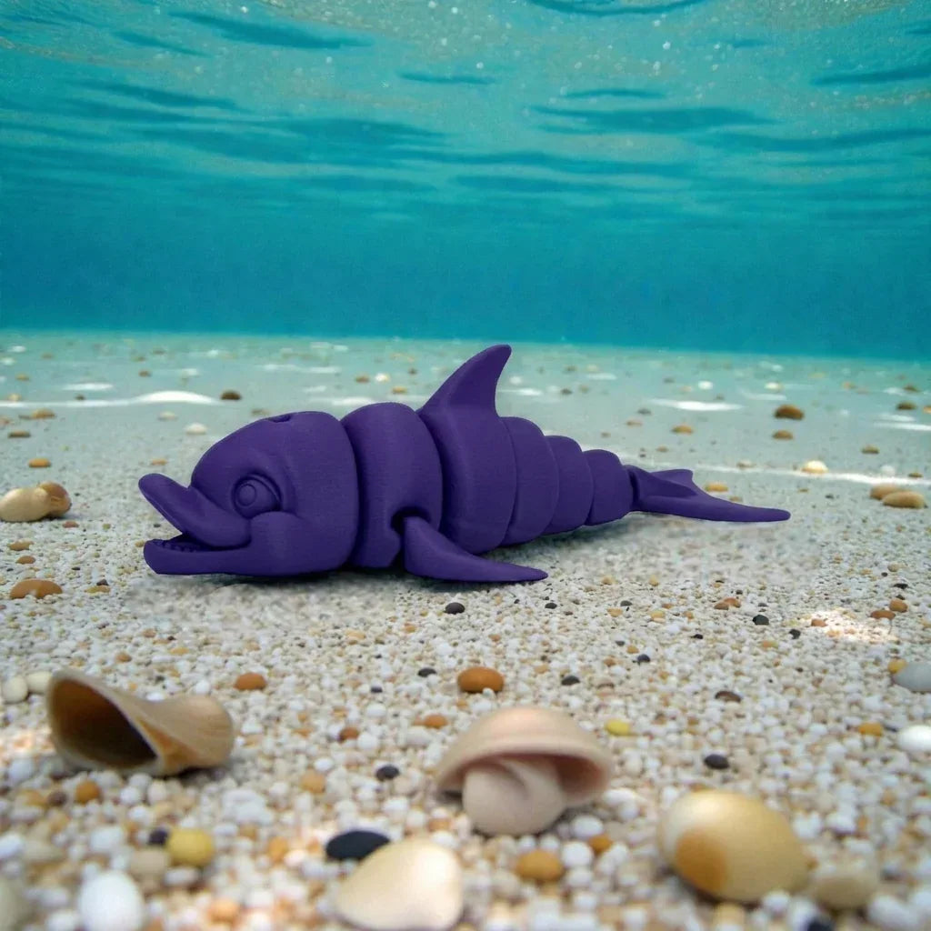 Cute Dolphin Silk Midnight Purple - Side