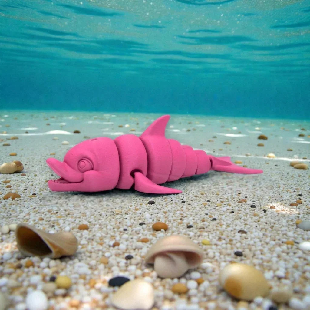 Cute Dolphin Silk Pink Yellow - Side
