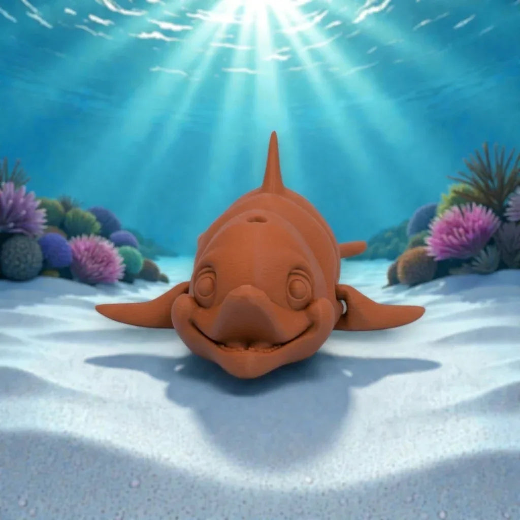 Cute Dolphin Silk Red Copper - Front