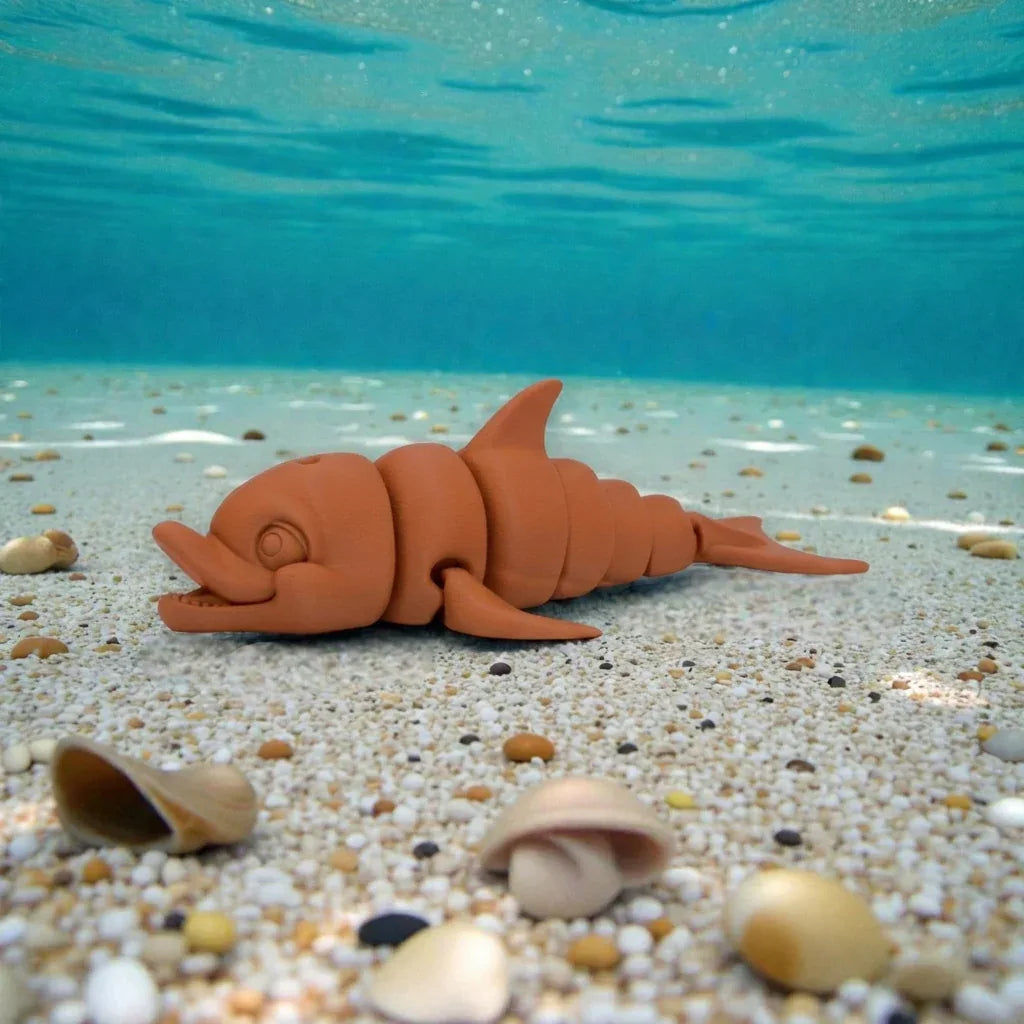 Cute Dolphin Silk Red Copper - Side