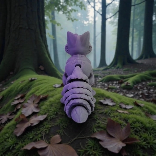 Cute Fox Silk Midnight Purple - Back