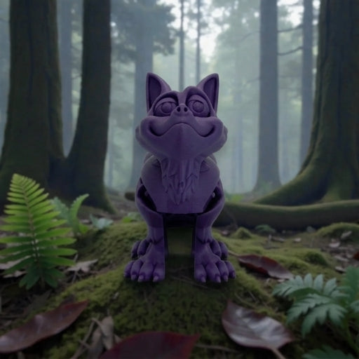 Cute Fox Silk Midnight Purple - Front