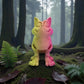 Cute Fox Silk Pink Yellow - Front