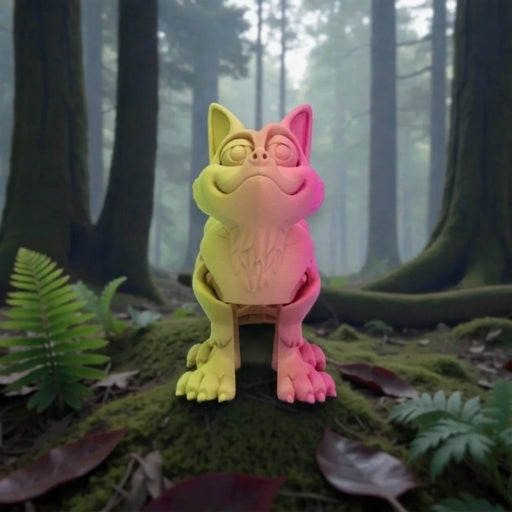 Cute Fox Silk Pink Yellow - Front