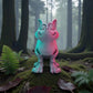 Cute Fox Silk Teal Orange Red - Front