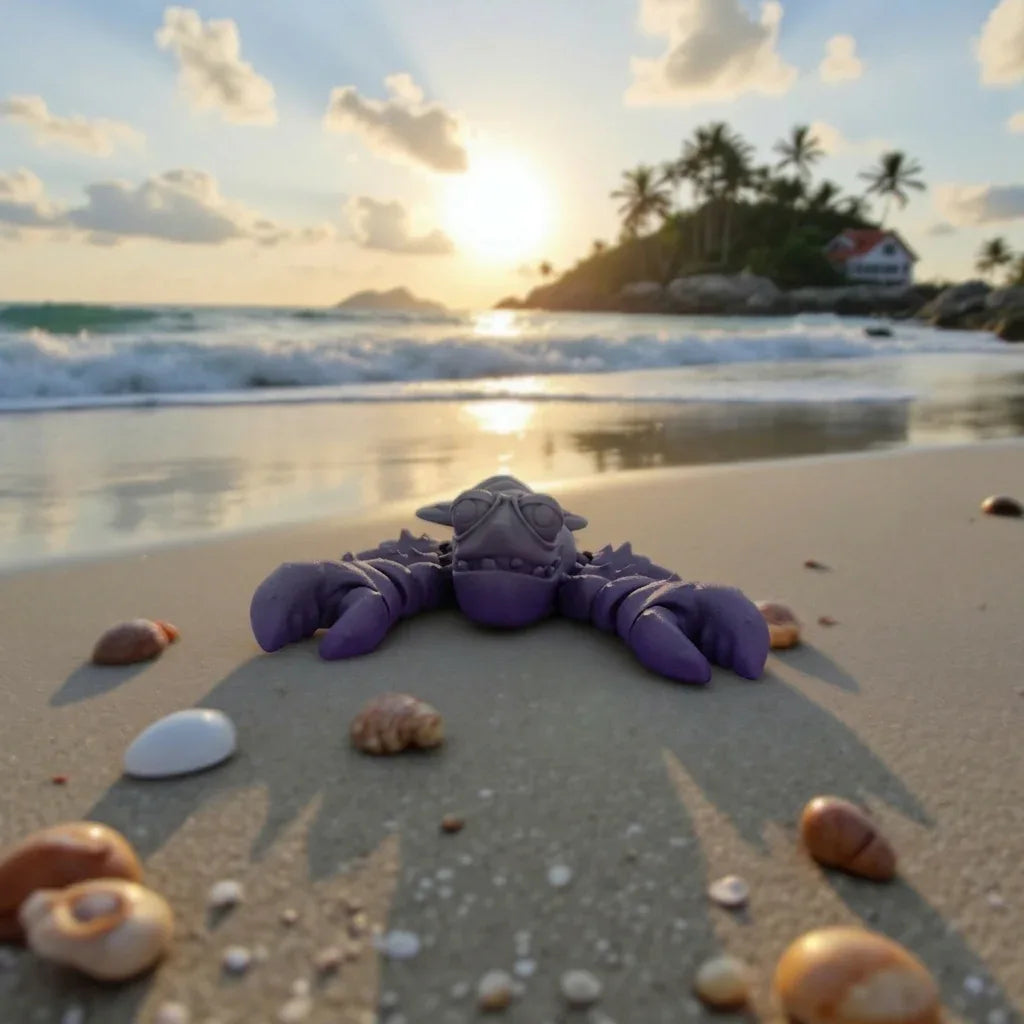Cute Lobster Silk Midnight Purple - Front