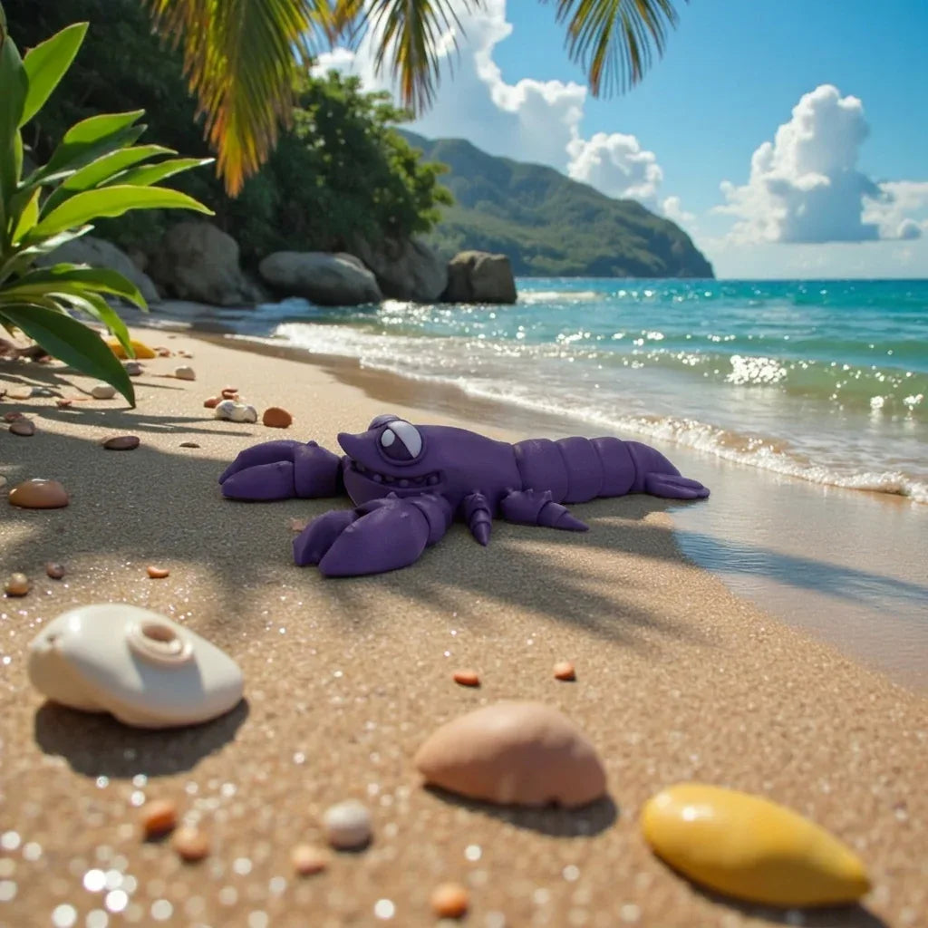 Cute Lobster Silk Midnight Purple - Side