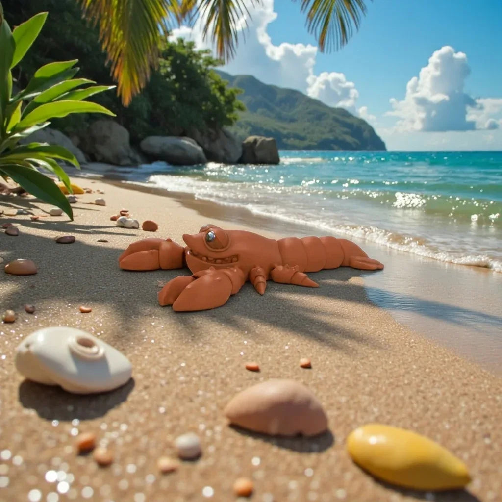 Cute Lobster Silk Red Copper - Side