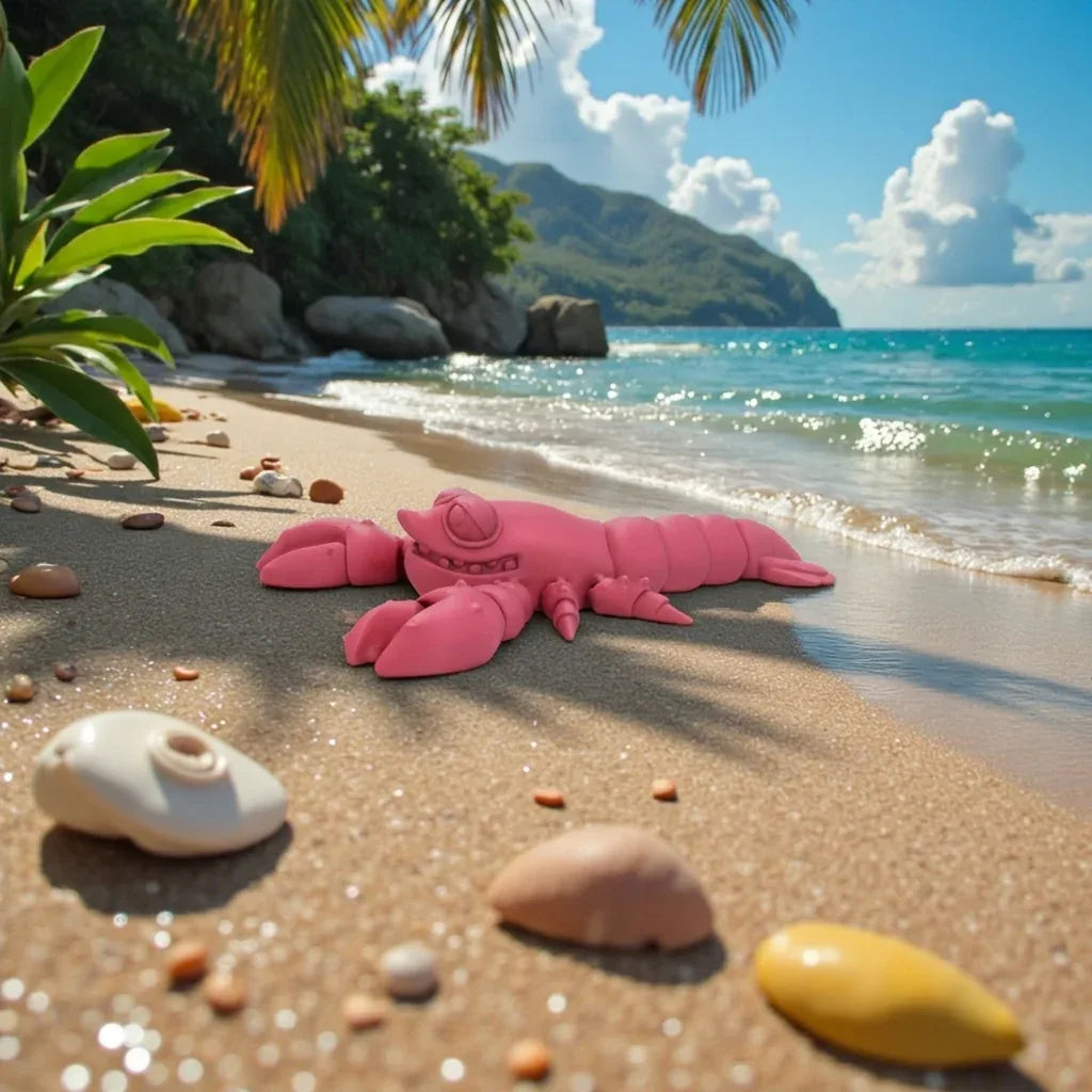 Cute Lobster Silk Smokey Wine - Side