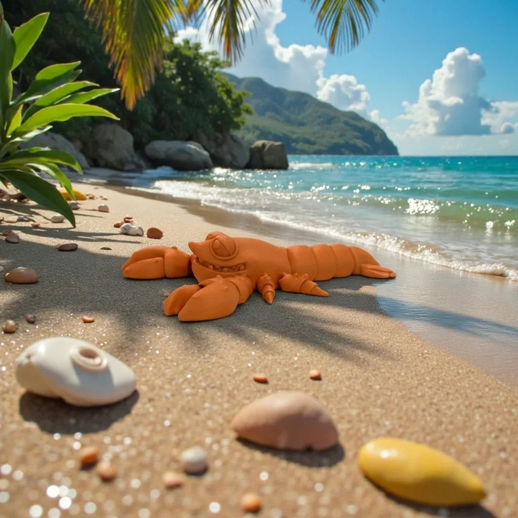 Cute Lobster Silk Tropical Sunset - Side