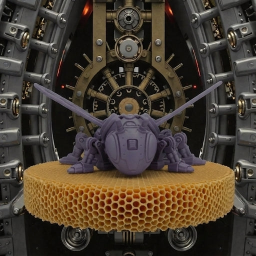 Cyber Bee Silk Midnight Purple - Front