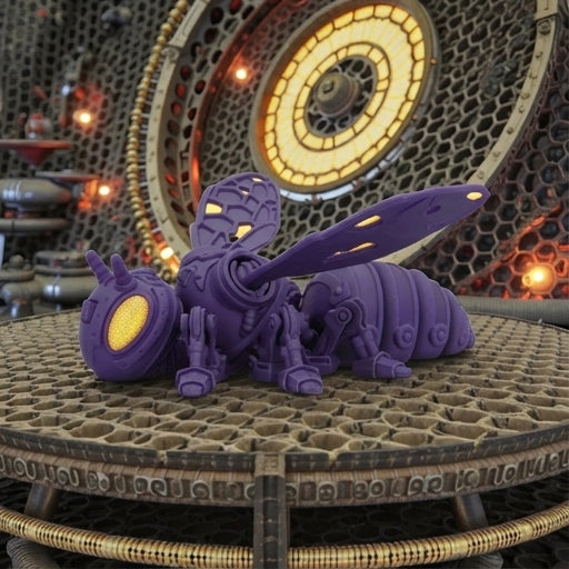 Cyber Bee Silk Midnight Purple - Side
