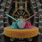 Cyber Bee Silk Teal Orange Red - Front