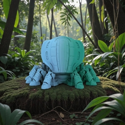Cyber Crab Silk Sapphire Forest - Back