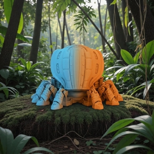Cyber Crab Silk Tropical Sunset - Back