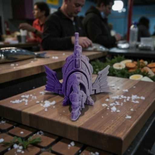 Cyber Fish Silk Midnight Purple - Back
