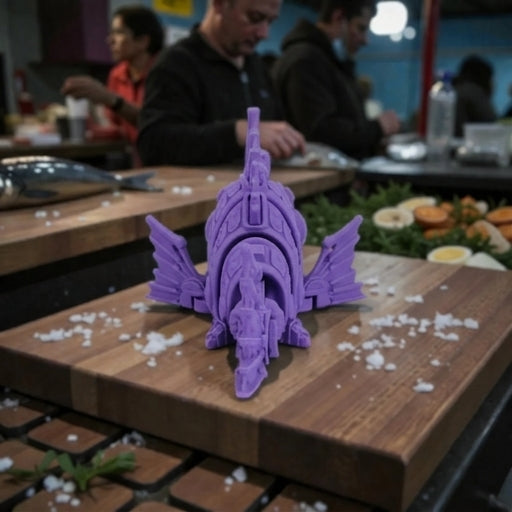 Cyber Fish Silk Starling Purple - Back