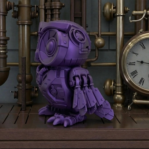 Cyber Owl Silk Midnight Purple - Side
