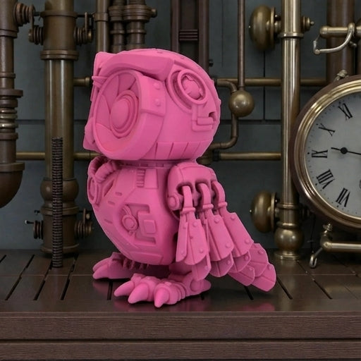 Cyber Owl Silk Pink Yellow - Side