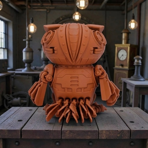Cyber Owl Silk Red Copper - Back